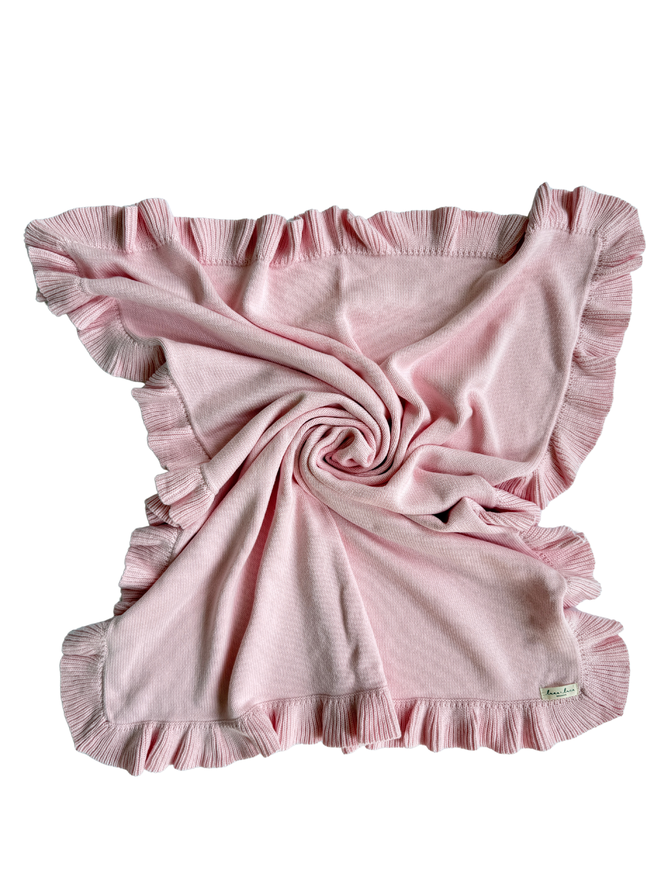 Classic Ruffle Baby Blanket - Powder Pink
