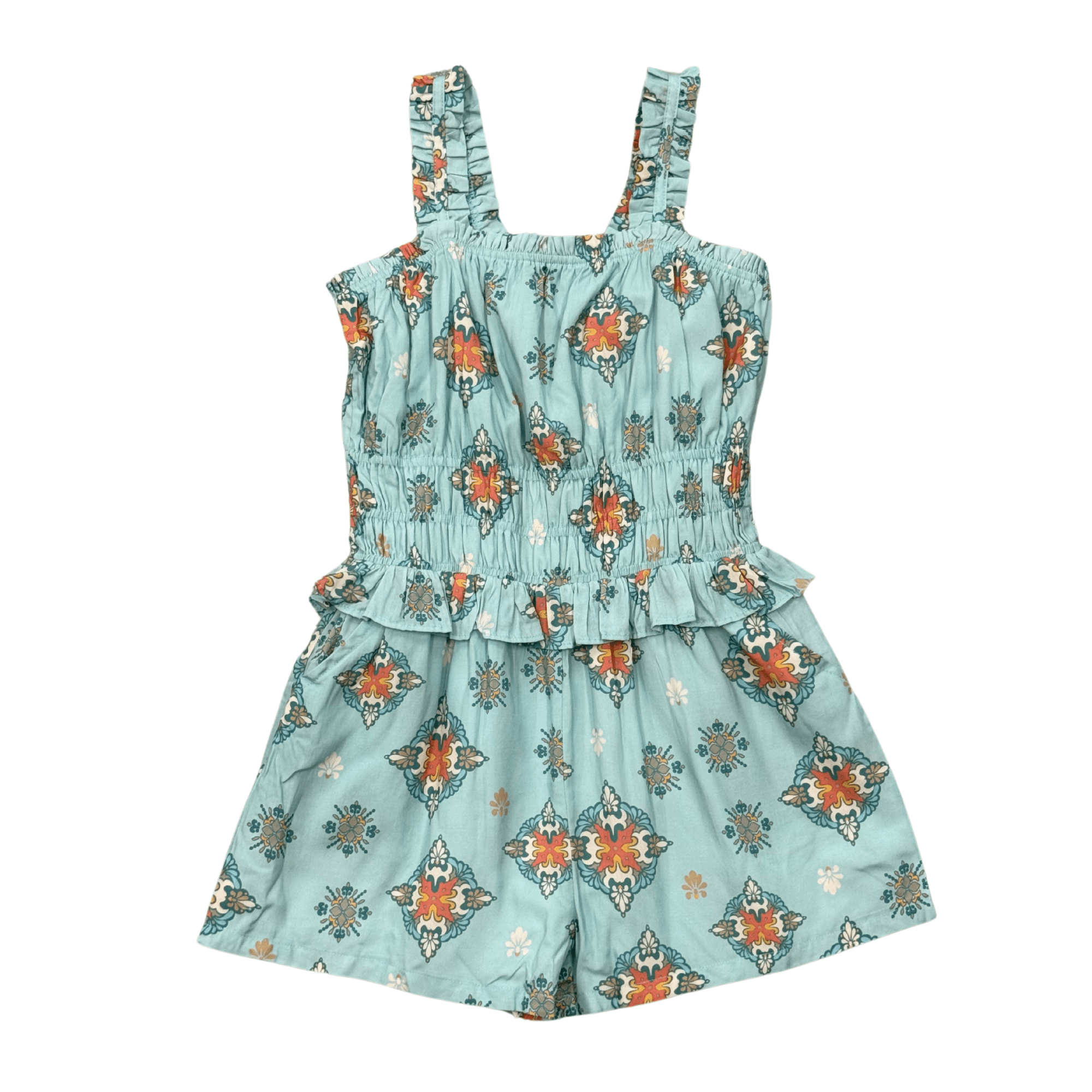 Ruffle Strap Shorts Romper