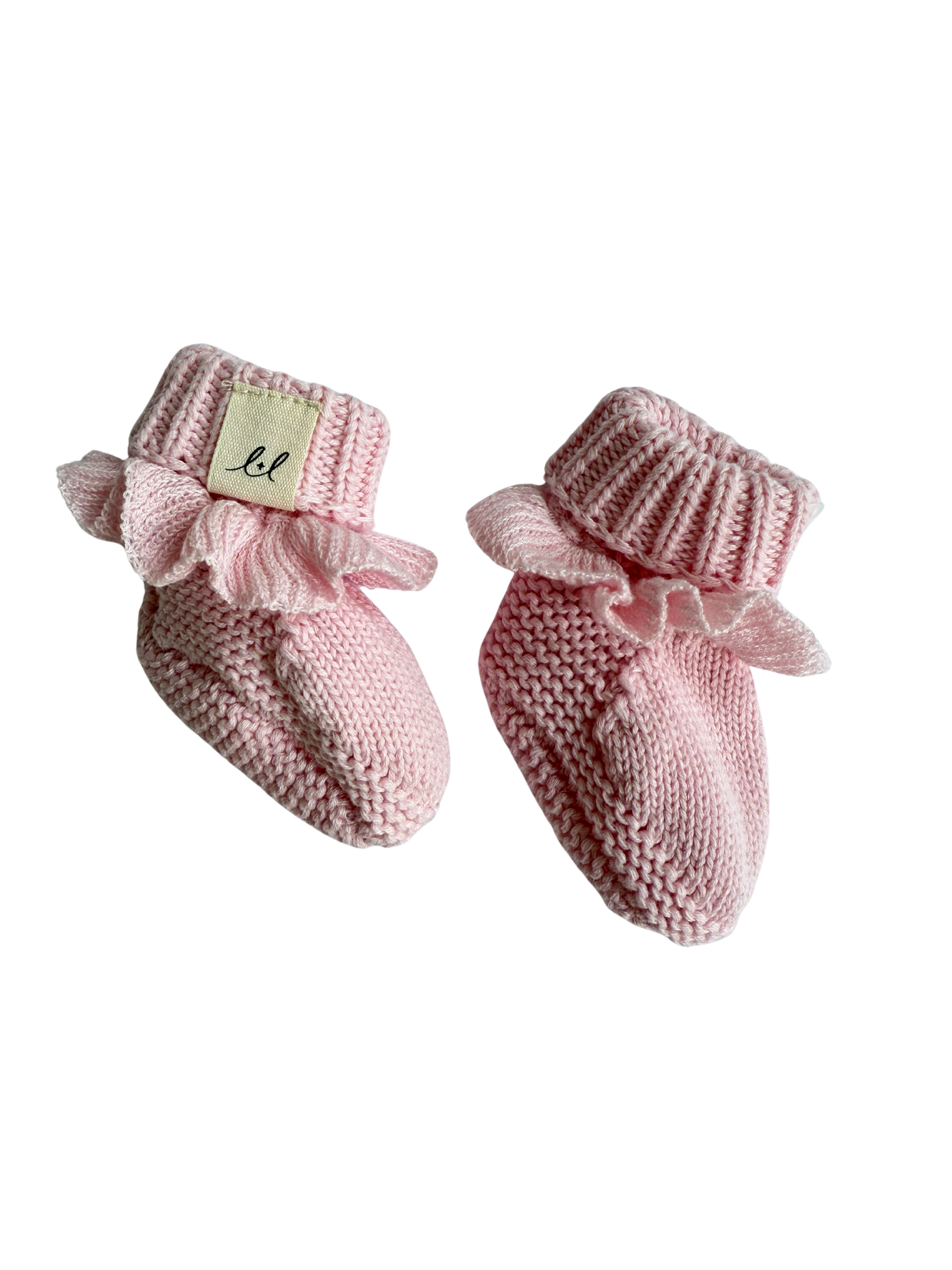 Classic Ruffle Booties - Powder Pink