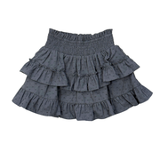 Girls Ruffled Skirt In Stormy Blue