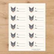 Russian Blue Purrfectly Yours Gift Tag Sticker Sheet