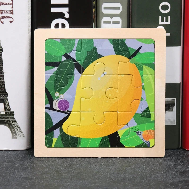 9pcs Wooden Toy Jigsaw Multivariant