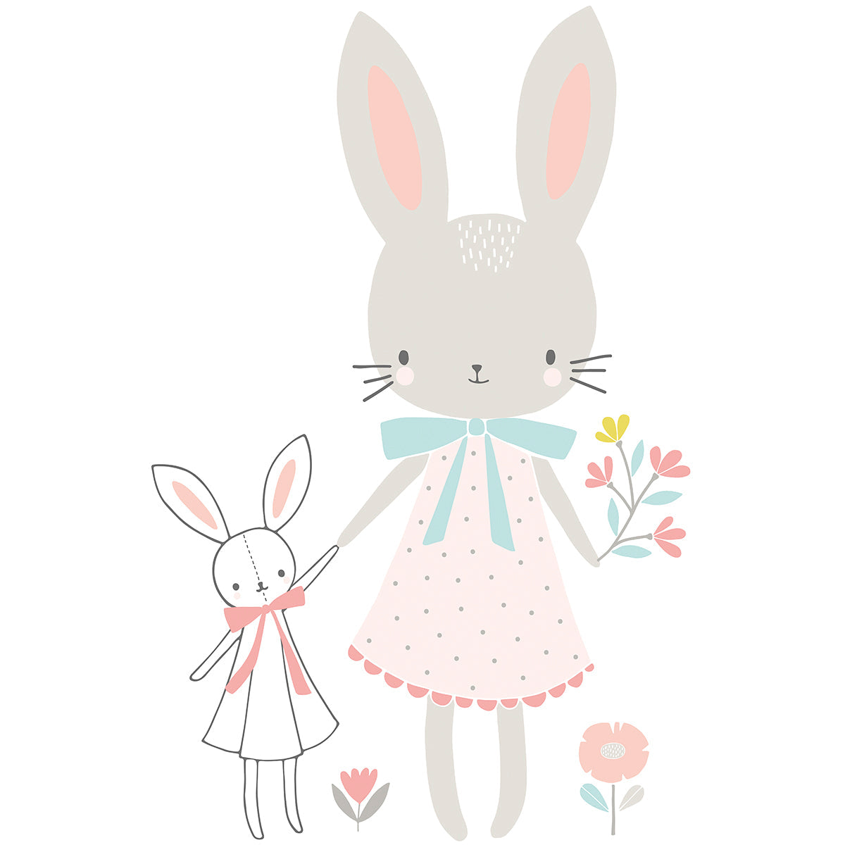 Sweet Bunnies - Grands Wall Decals - Demoiselle Lapin