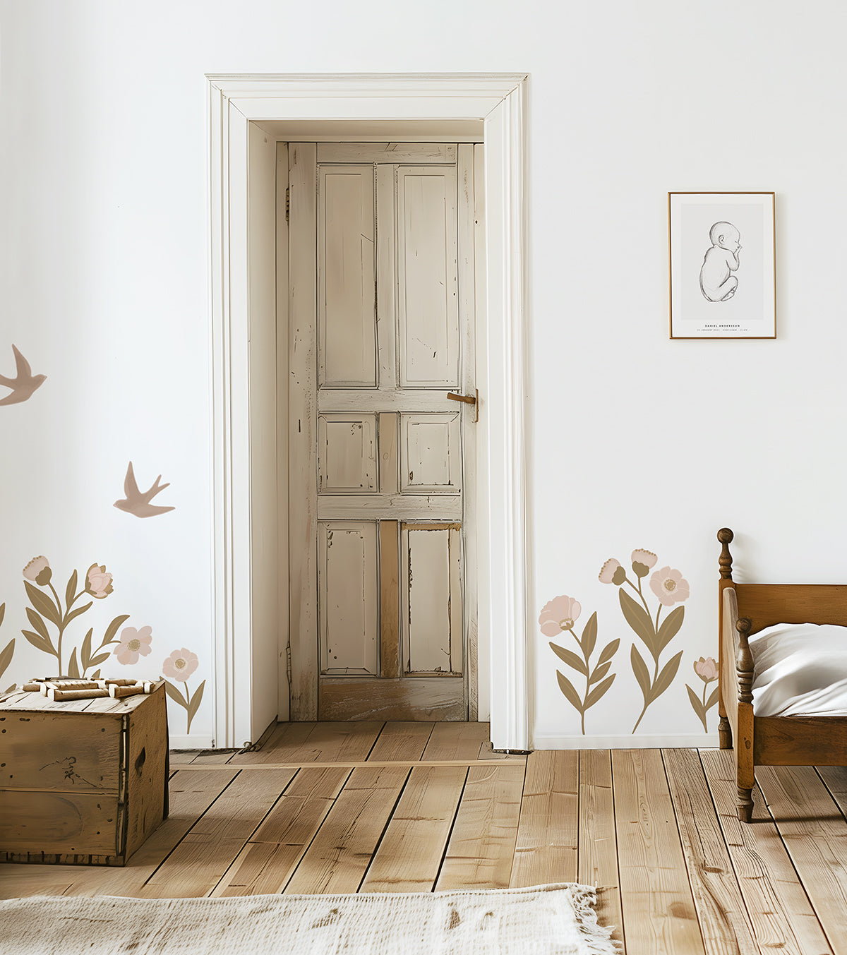 Eleonore - Wall Decals Murals - Flowers And Swallows