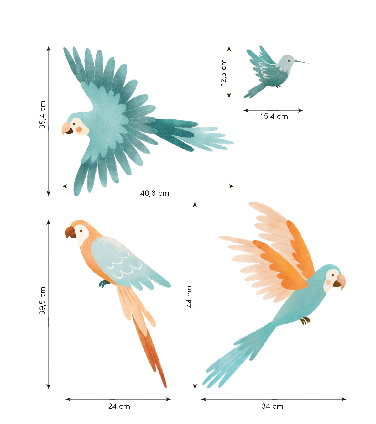 Yatsuni - Wall Decals Murals - The Parrots