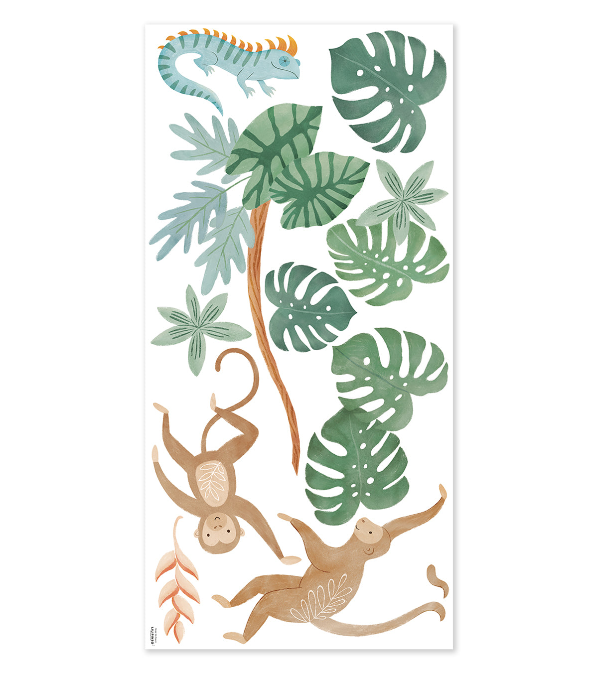 Yatsuni - Wall Decals Murals - Monkeys And Iguana