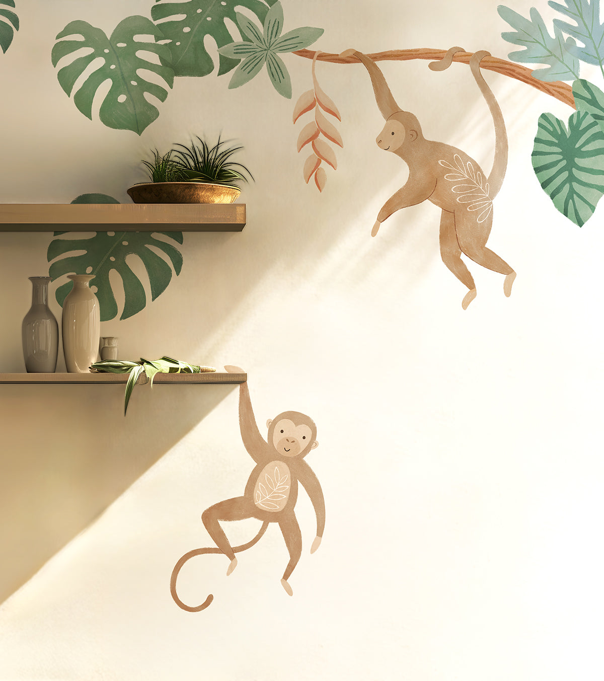 Yatsuni - Wall Decals Murals - Monkeys And Iguana