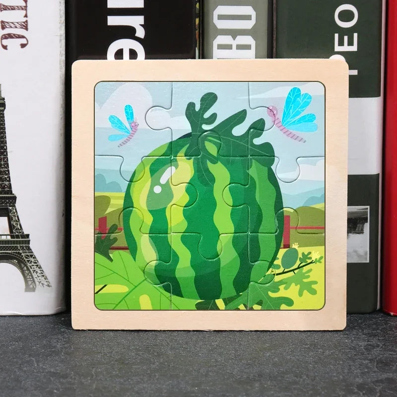 9pcs Wooden Toy Jigsaw Multivariant