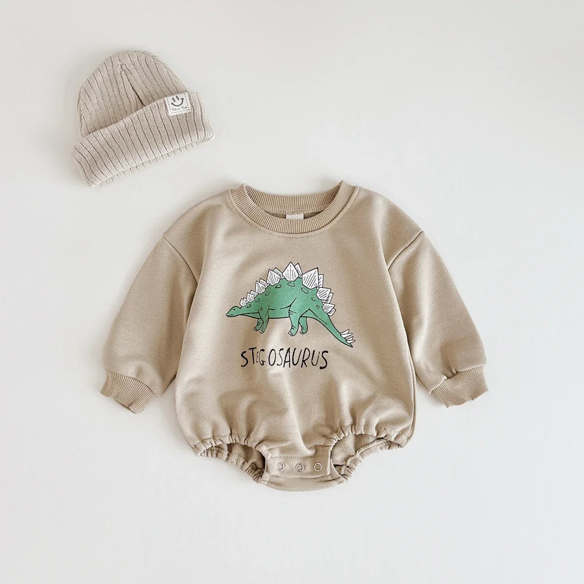 Sweatshirt With Romper Closure And Dinosaurs Multivariant