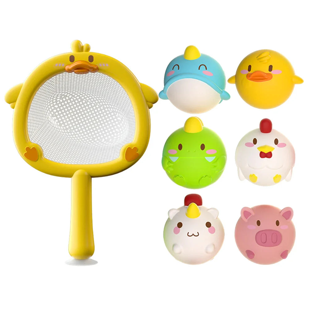 Bath Set Toy With Light Fishing Net And Animals