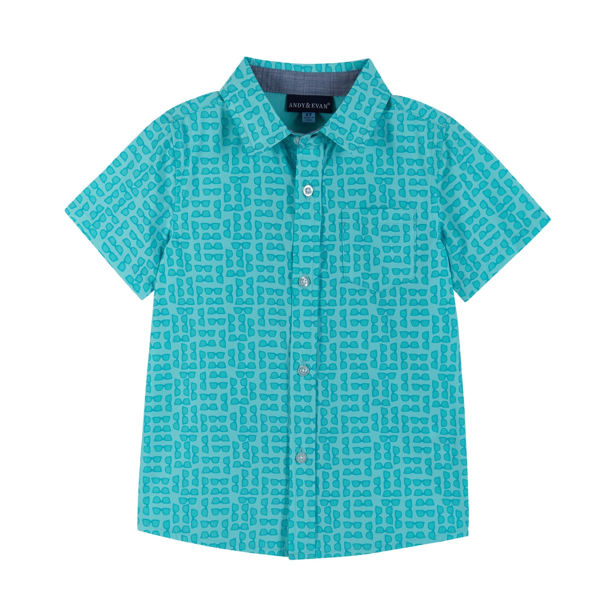 Short Sleeve Buttondown Shirt | Sunglasses Print