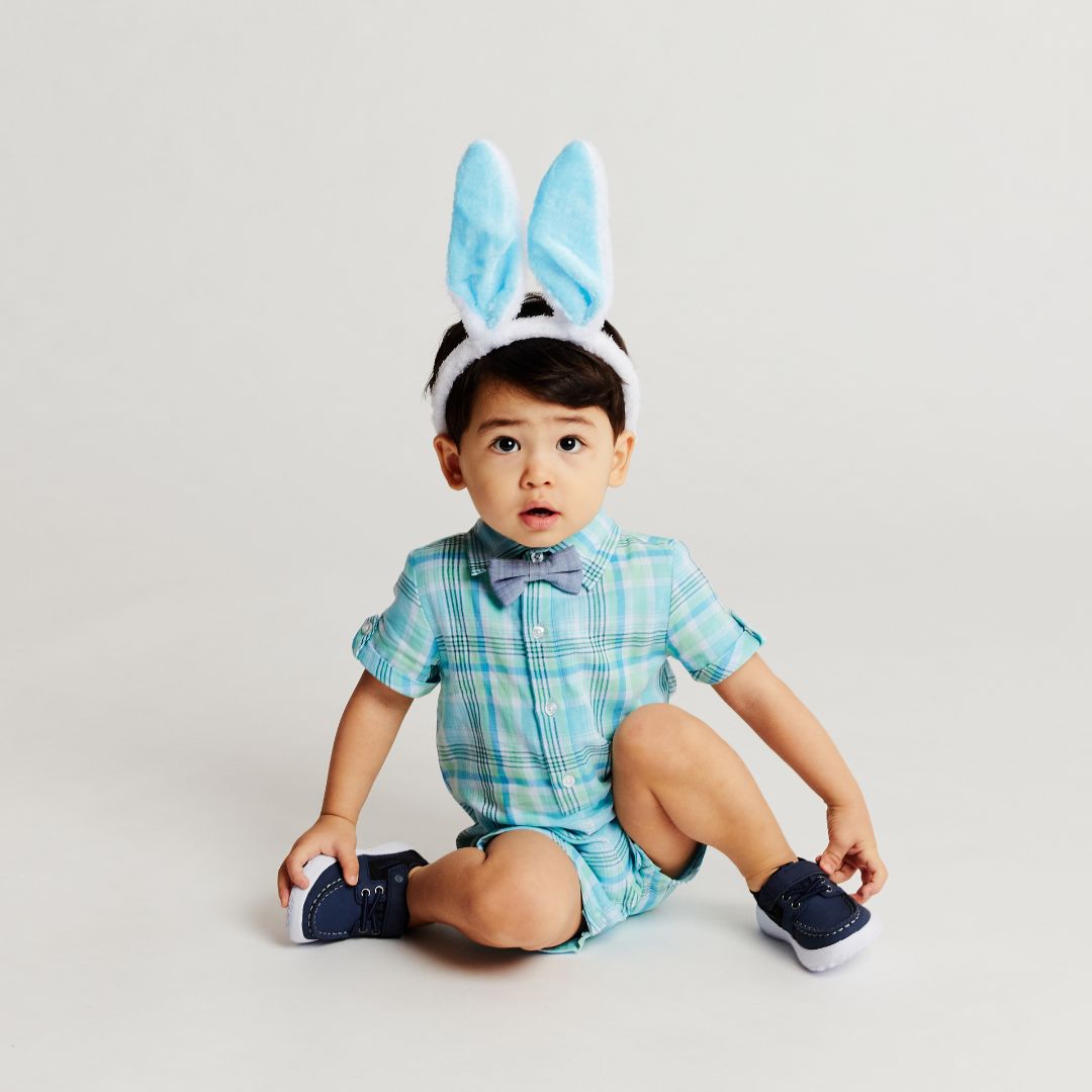 Infant Plaid Poplin Shirtall | Blue And Green