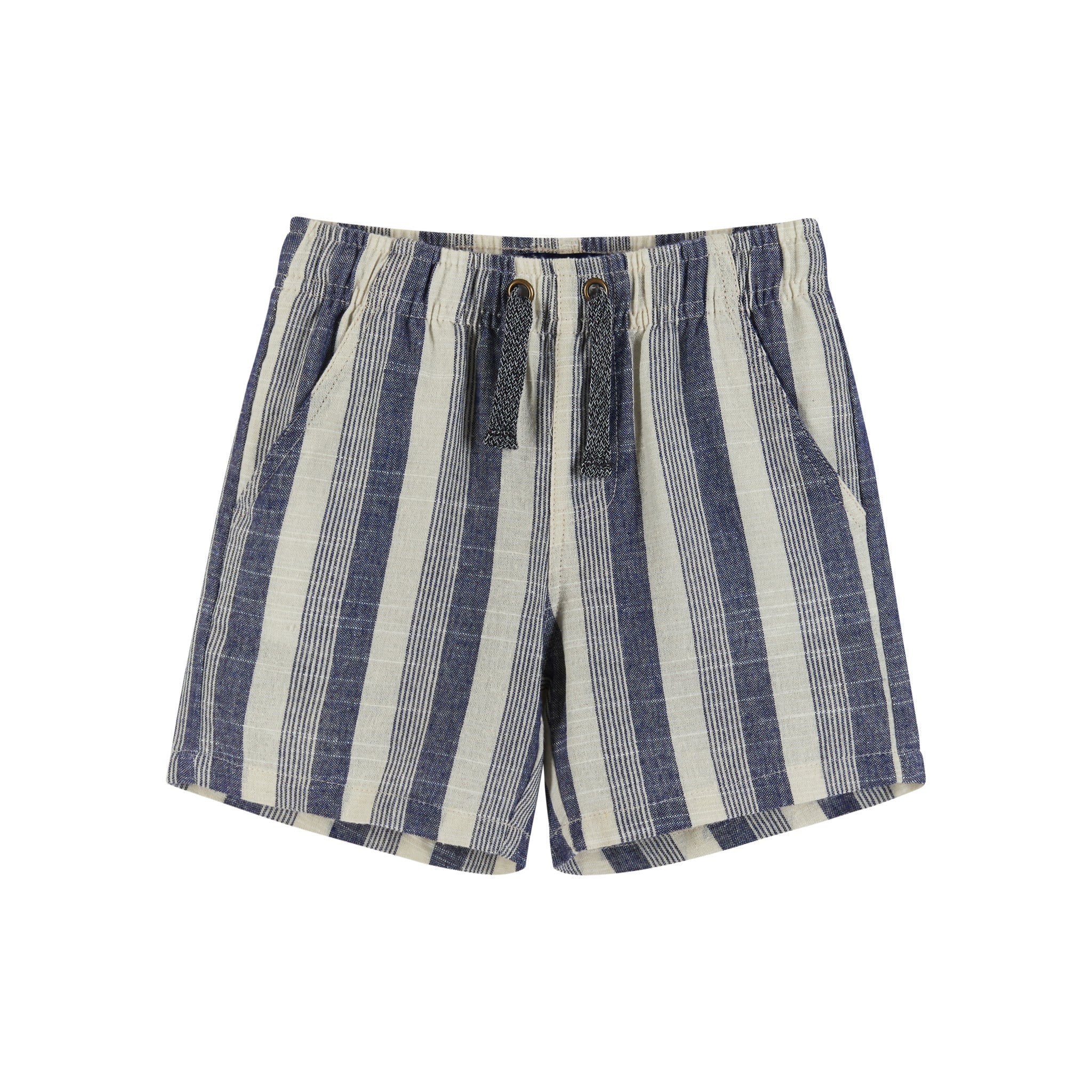 Woven Drawstring Shorts | Blue & Stone Stripes