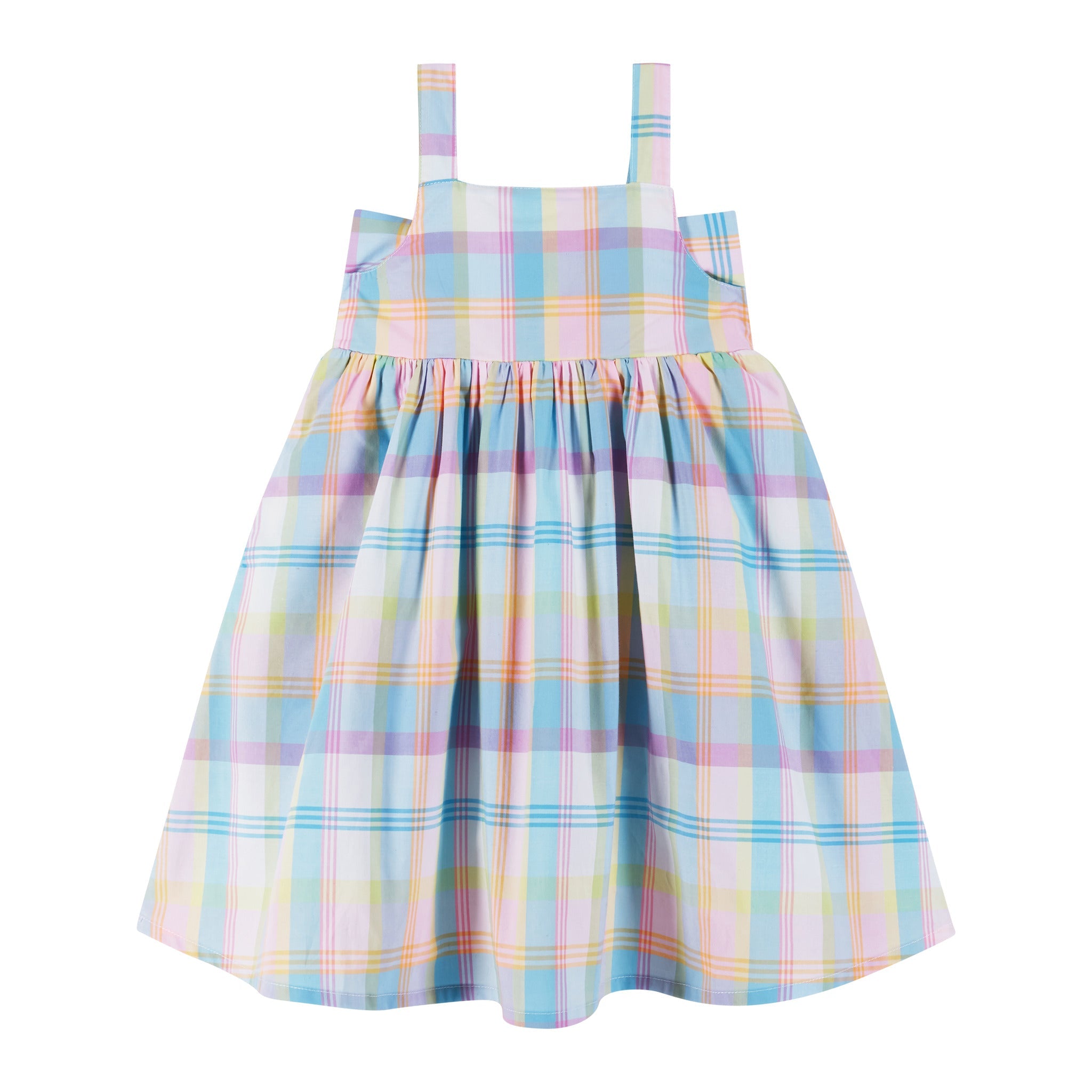 Multi Plaid Babydoll Dress & Headband Set