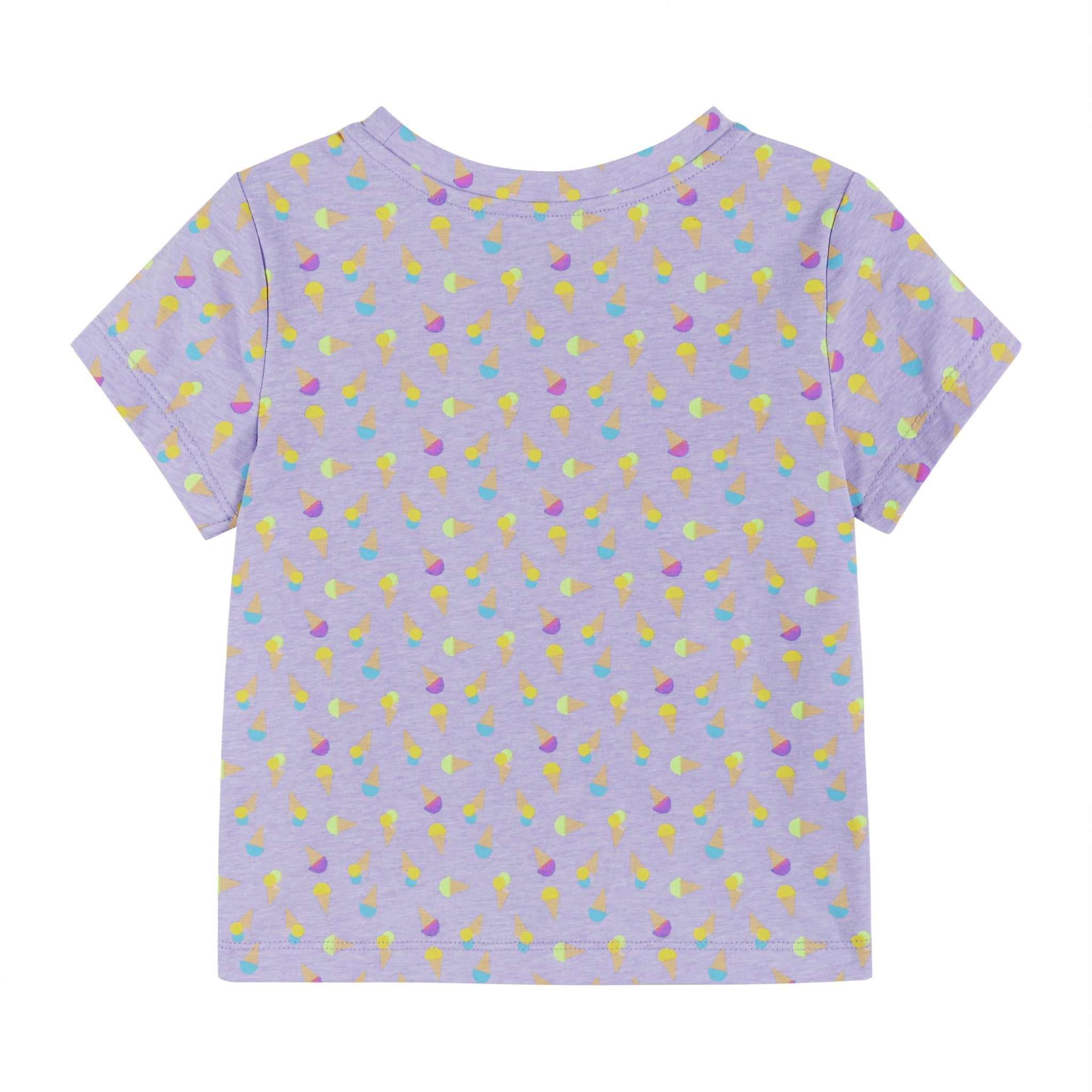 Pink Ice Cream Print Tie Front Jersey Tee