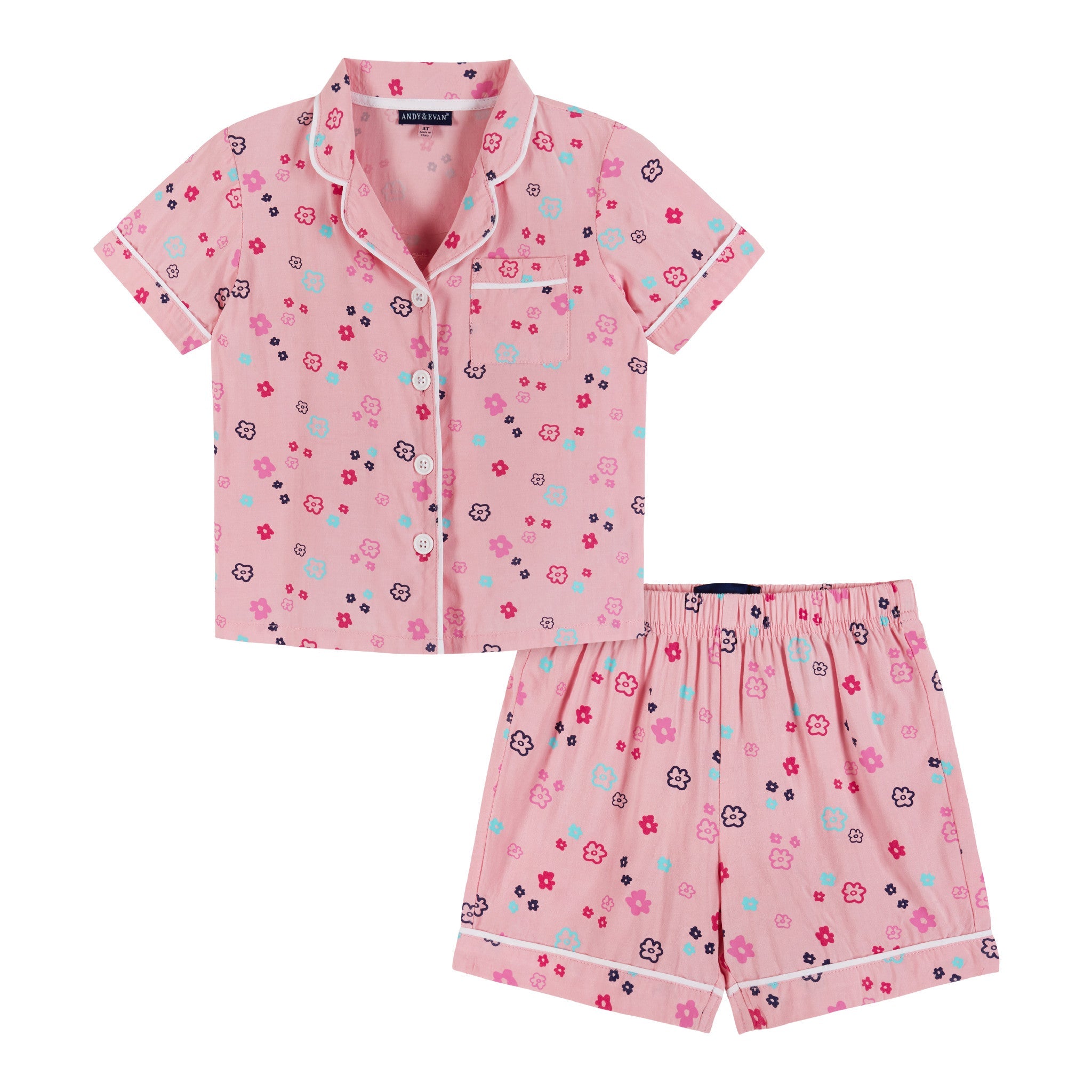 Two Piece Pajama Set | Pink Floral
