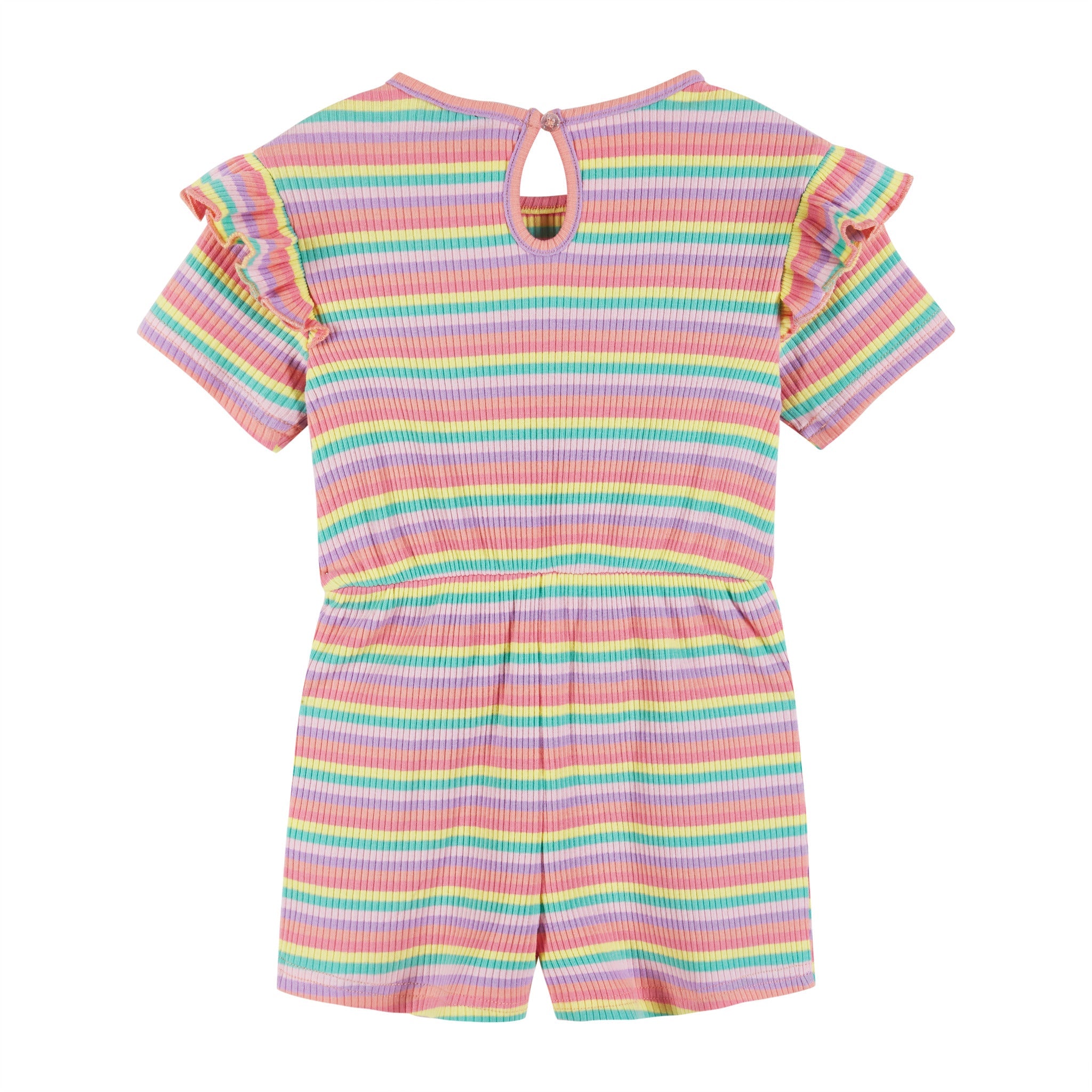 Rib Knit Striped Romper | Multicolor