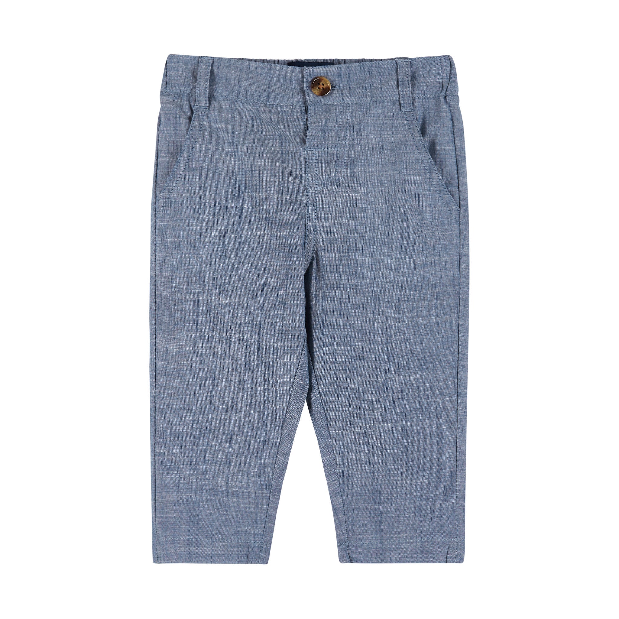 Infant Plaid Buttondown & Pants Set | Orange & Blue