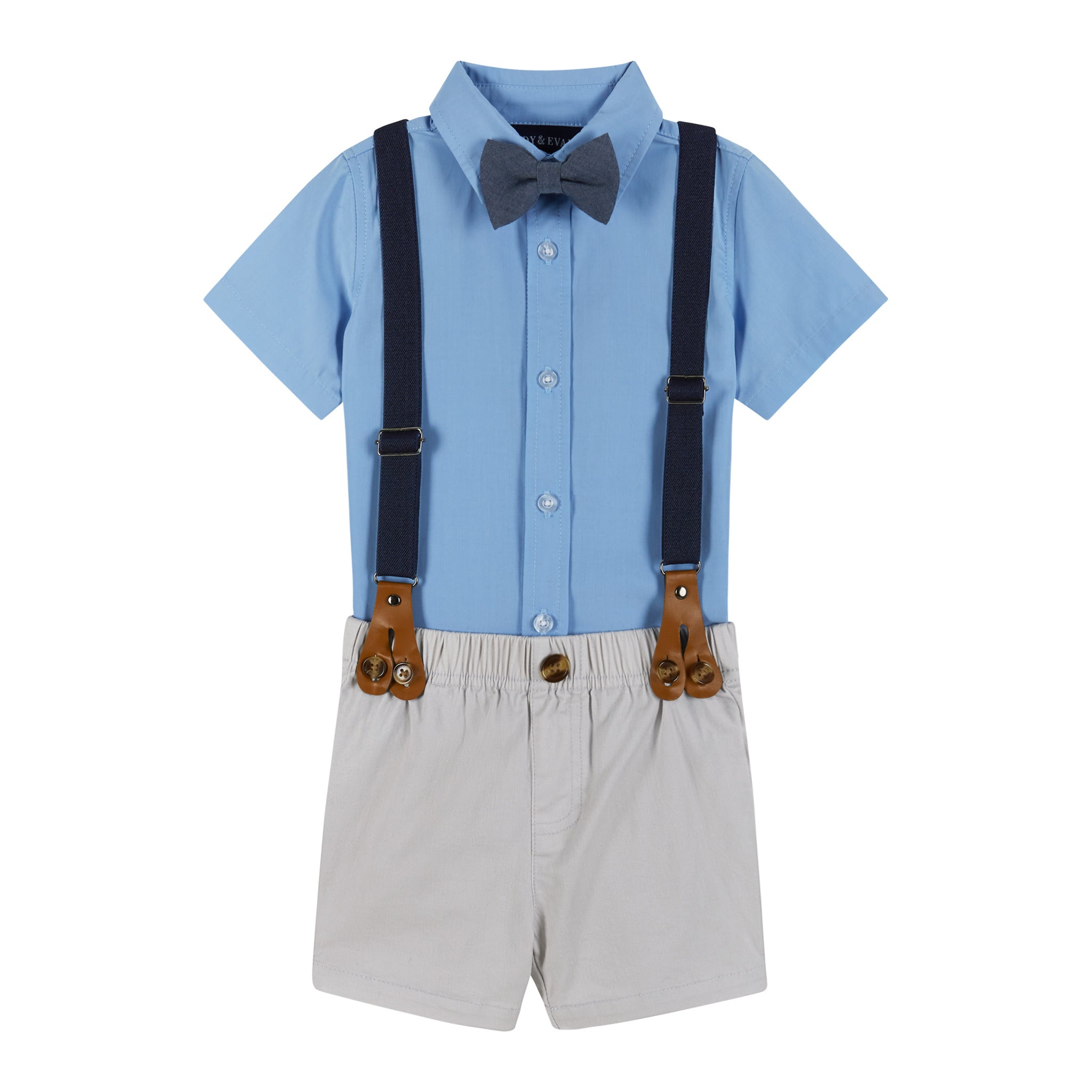 Infant 4-piece Suspender Set | Blue