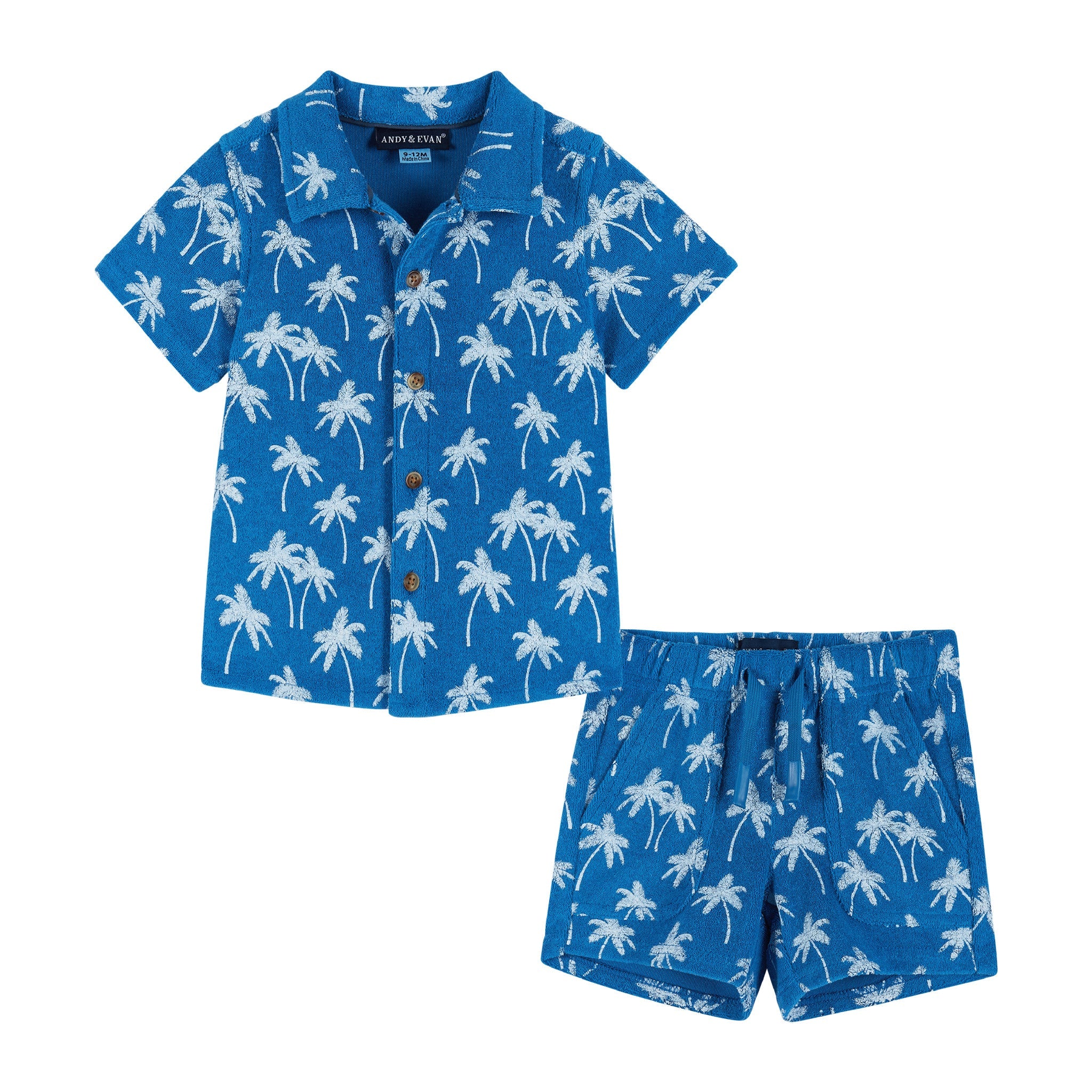 Infant Matching Terry Set | Palm Tree Print