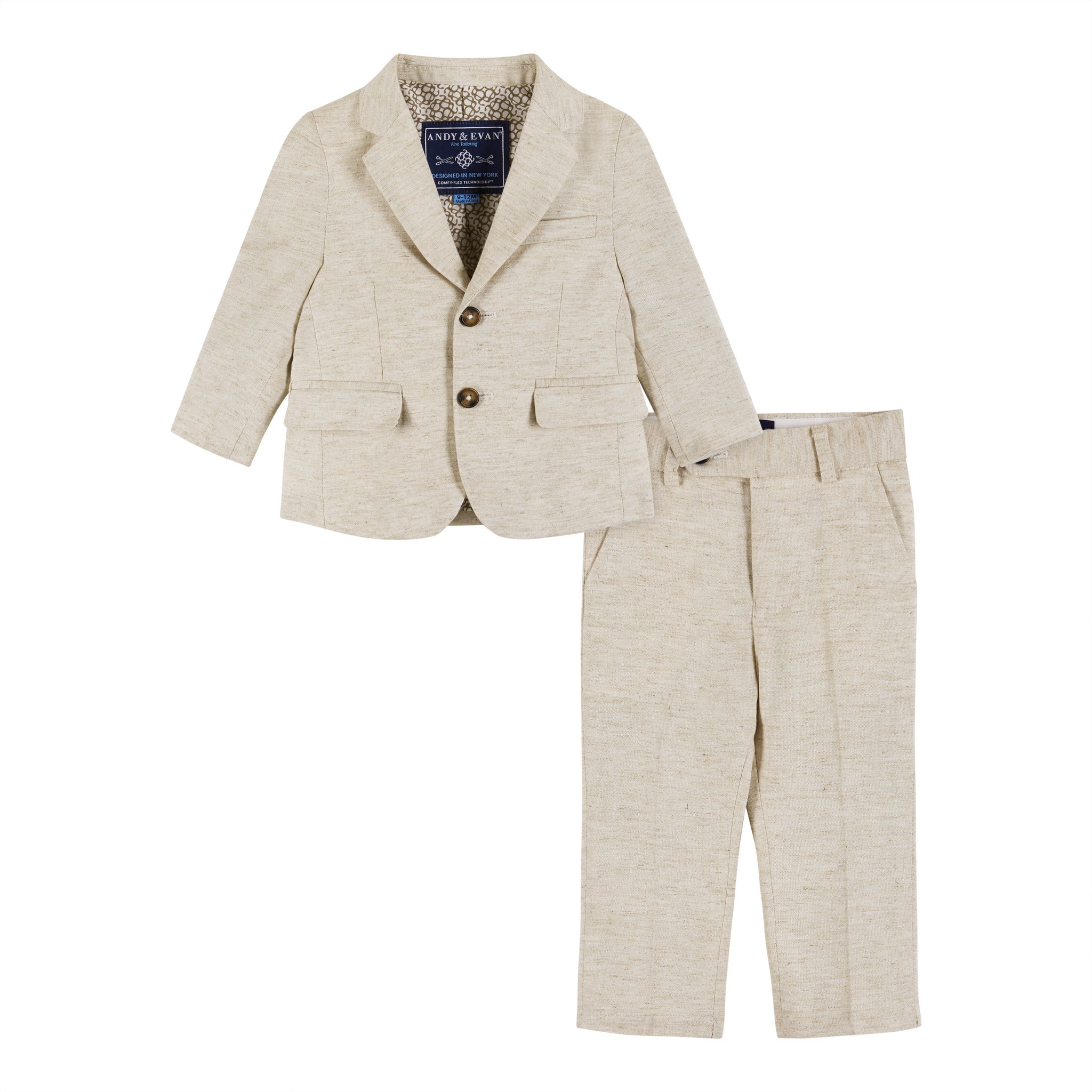 Infant Two-piece Linen Suit | Stone