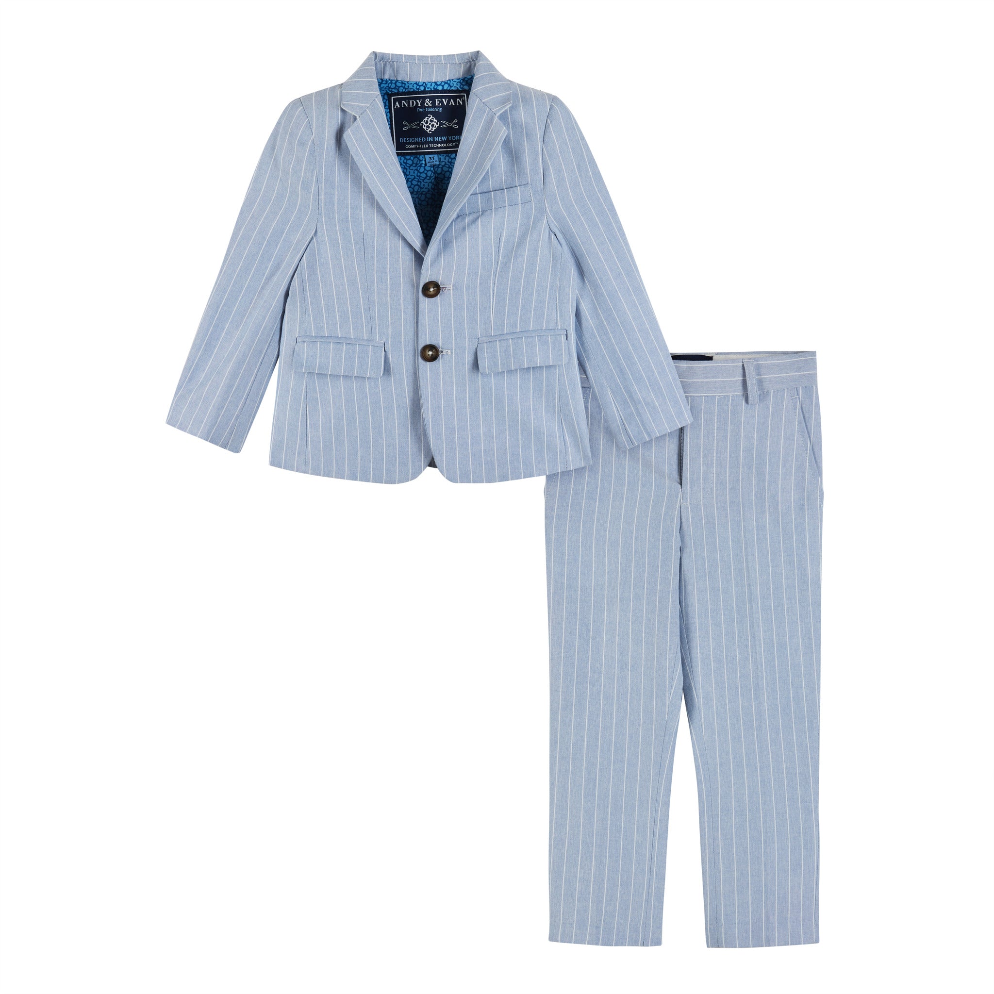 Two-piece Chambray Stripe Suit Set