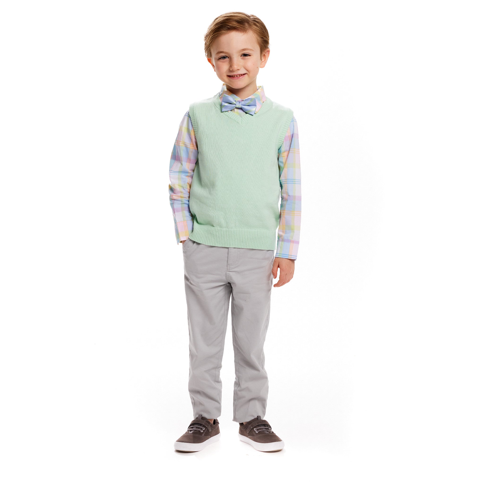 4-piece Sweater Vest Set | Light Green