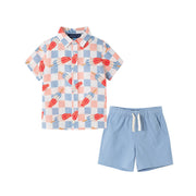 Kids (2-8) Buttondown & Short Set | Checkered Ice Pop