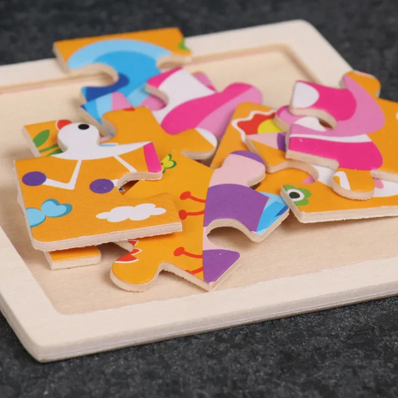 9pcs Wooden Toy Jigsaw Multivariant