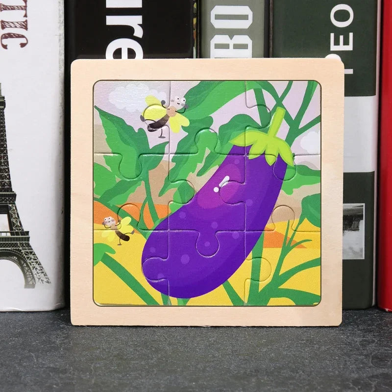 9pcs Wooden Toy Jigsaw Multivariant