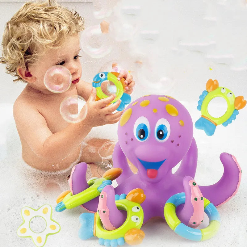 Bath Toy Floating Octopus With Rings