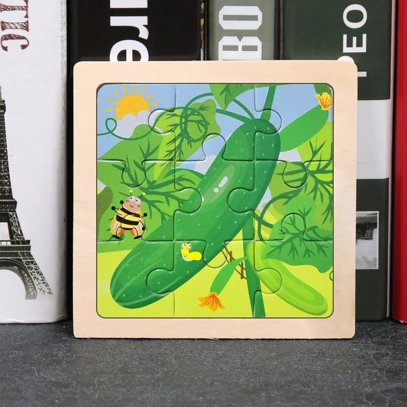 9pcs Wooden Toy Jigsaw Multivariant