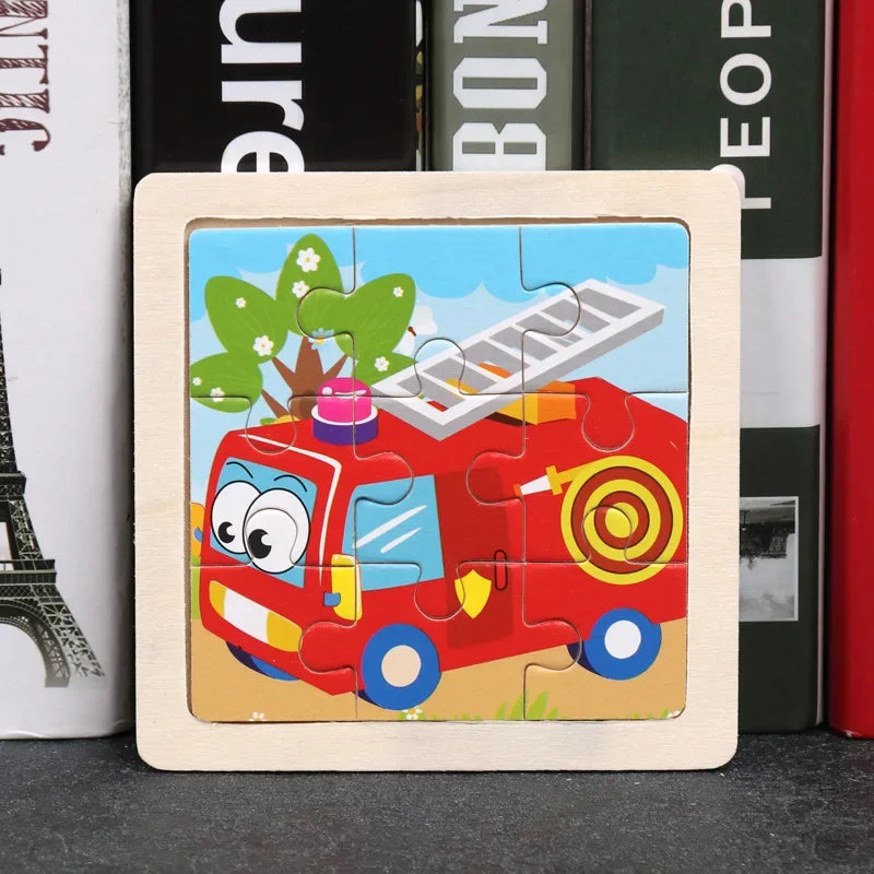 9pcs Wooden Toy Jigsaw Multivariant