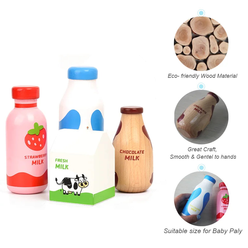 Wooden Toy Food And Beverage Set Multivariant