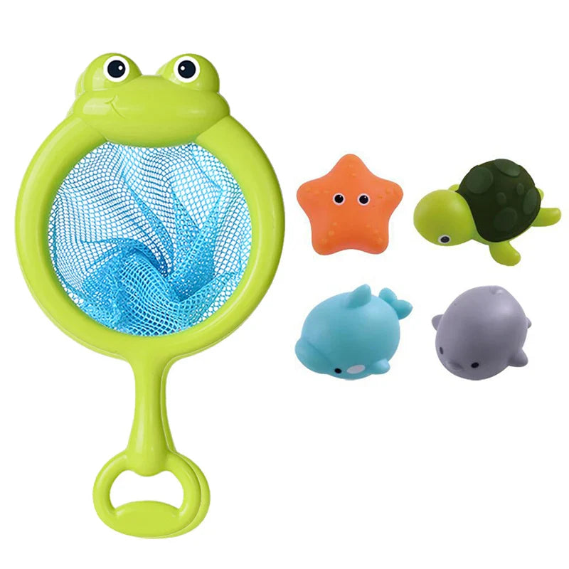 Bath Set Toy With Light Fishing Net And Animals