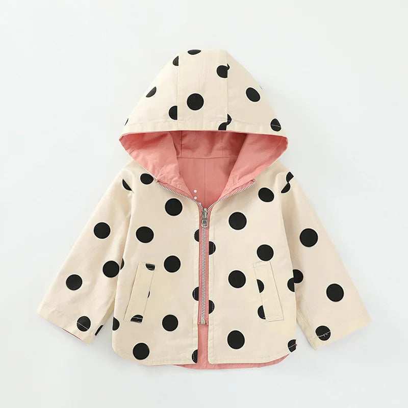 Double Sided Trench Coat With Hoodie For Children Multivariant