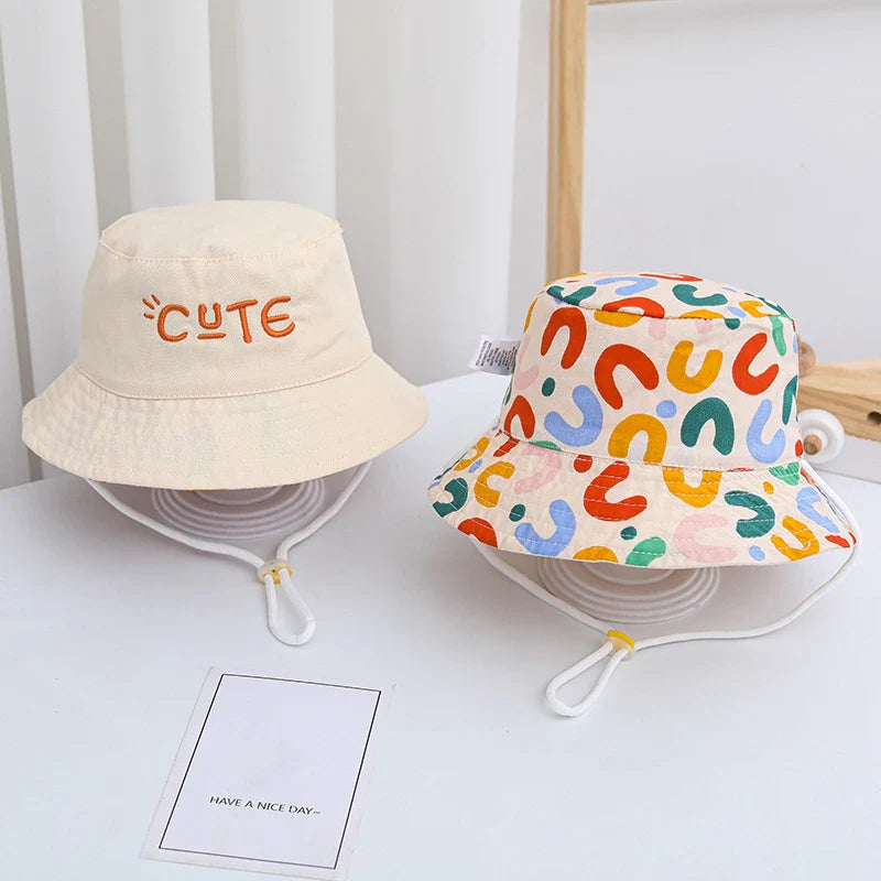 Embroidered Double Sided Baby Bucket Hat For Children
