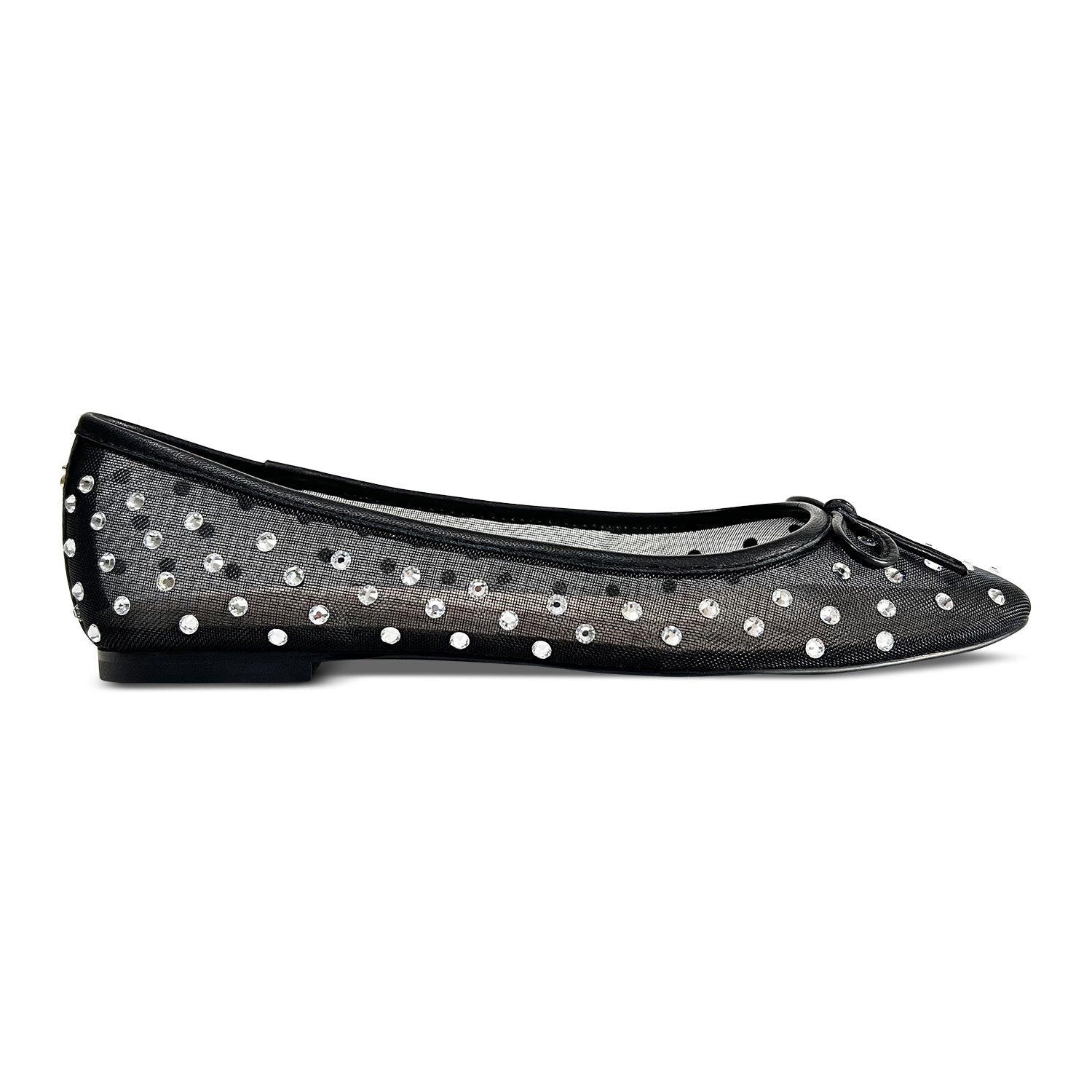 Sadie Ballet Flat In Black Crystal Mesh