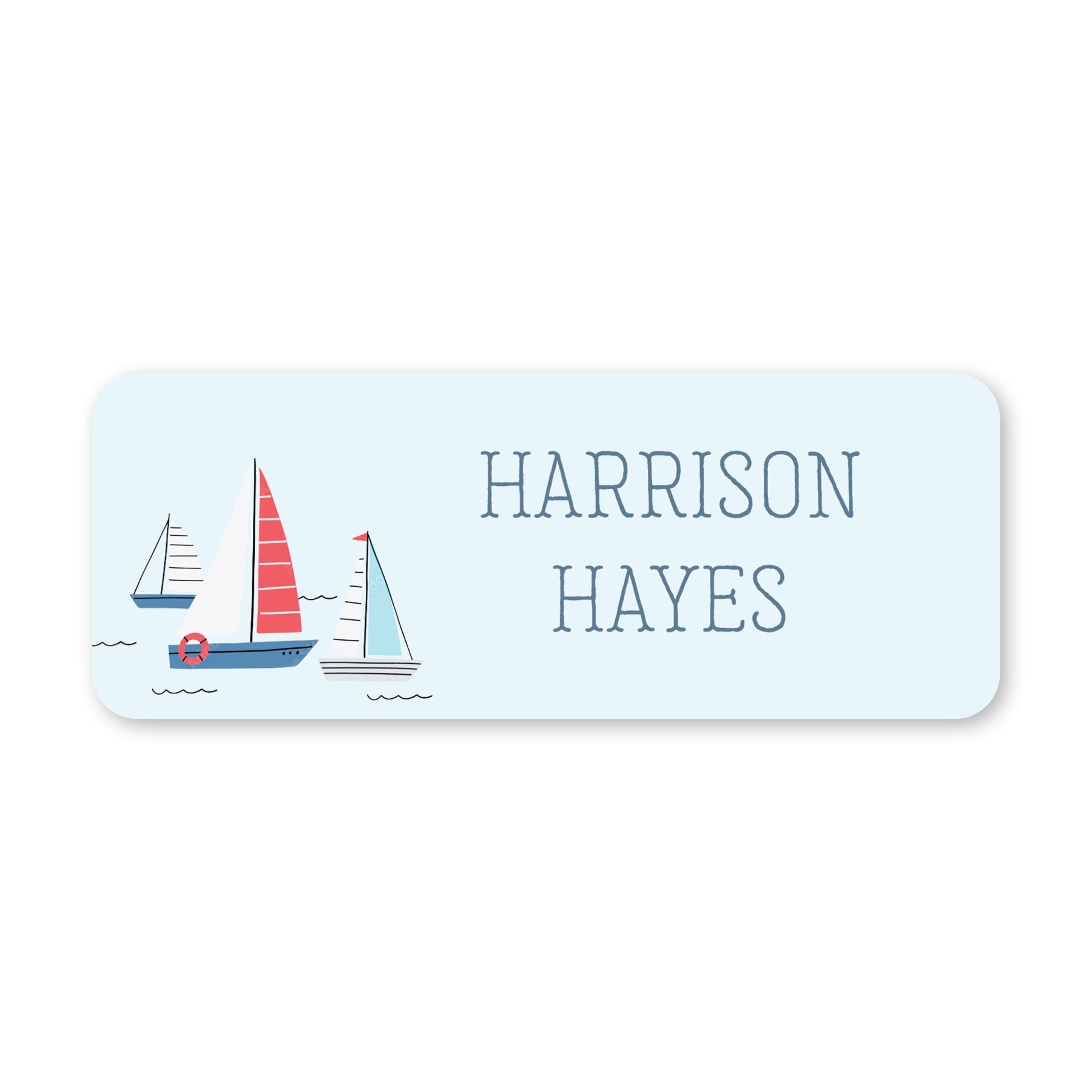 Sail Boat Vinyl School Labels