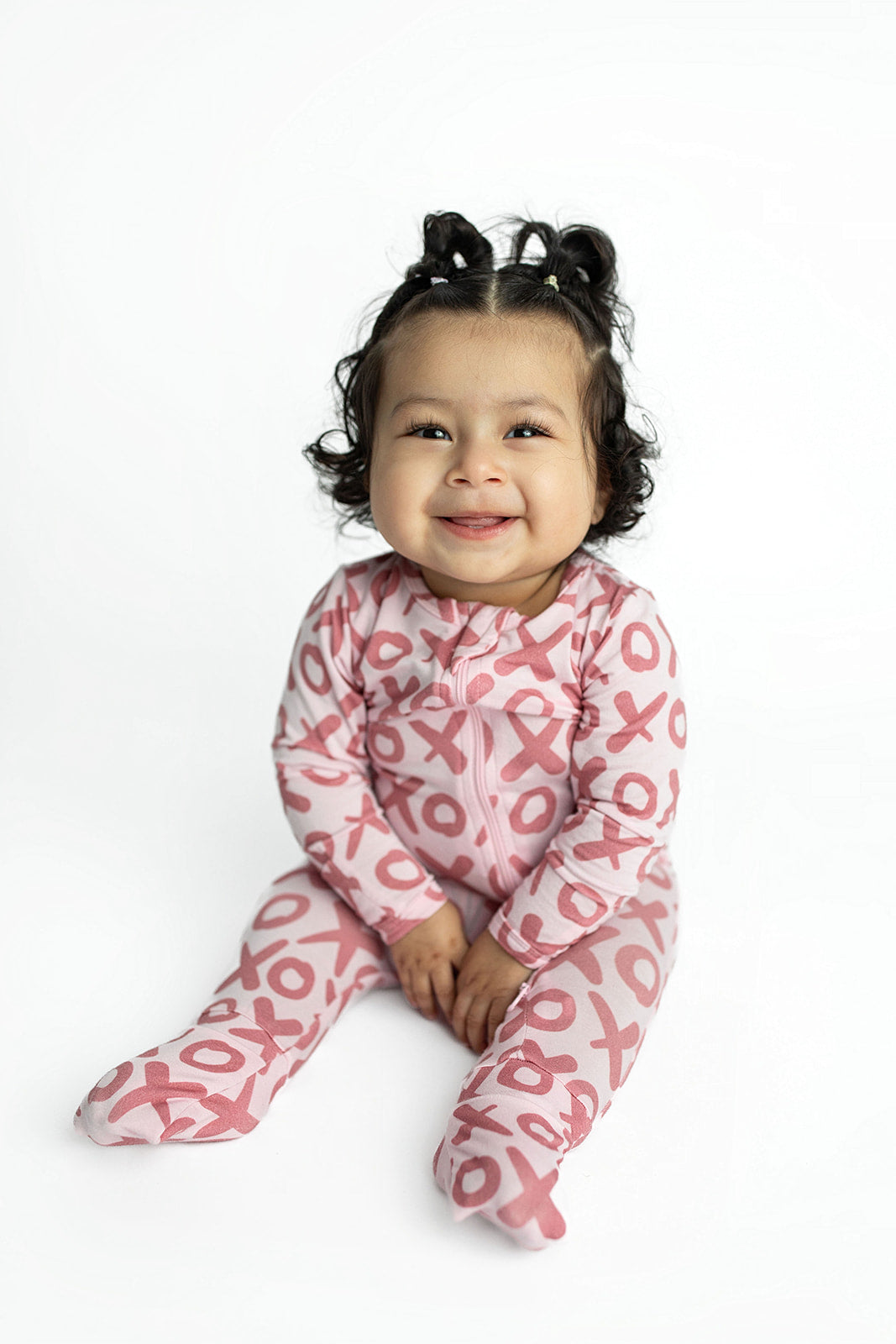 Valentine's Day Xoxo Bamboo Newborn Zipper Pajamas Sleepers