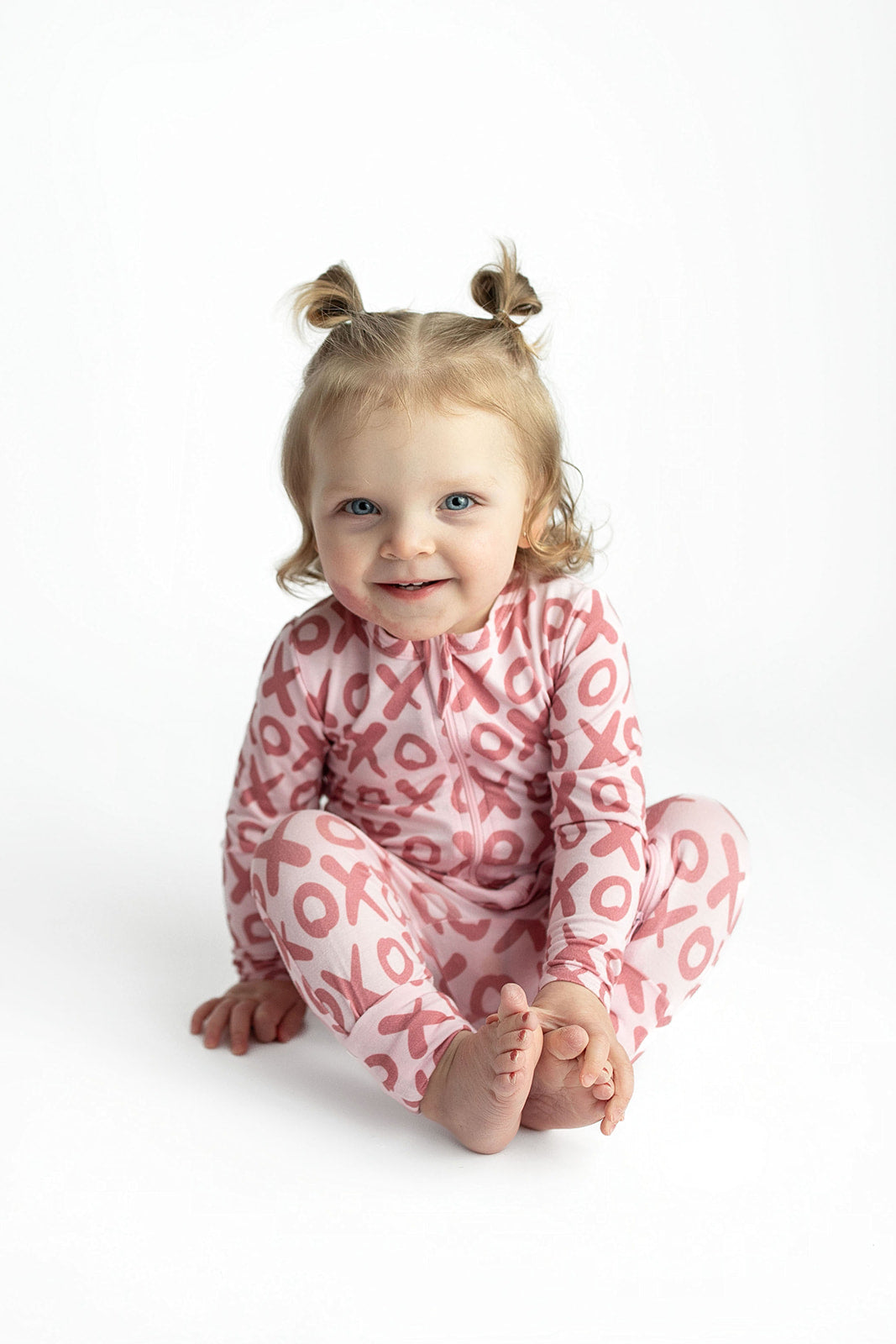 Valentine's Day Xoxo Bamboo Newborn Zipper Pajamas Sleepers