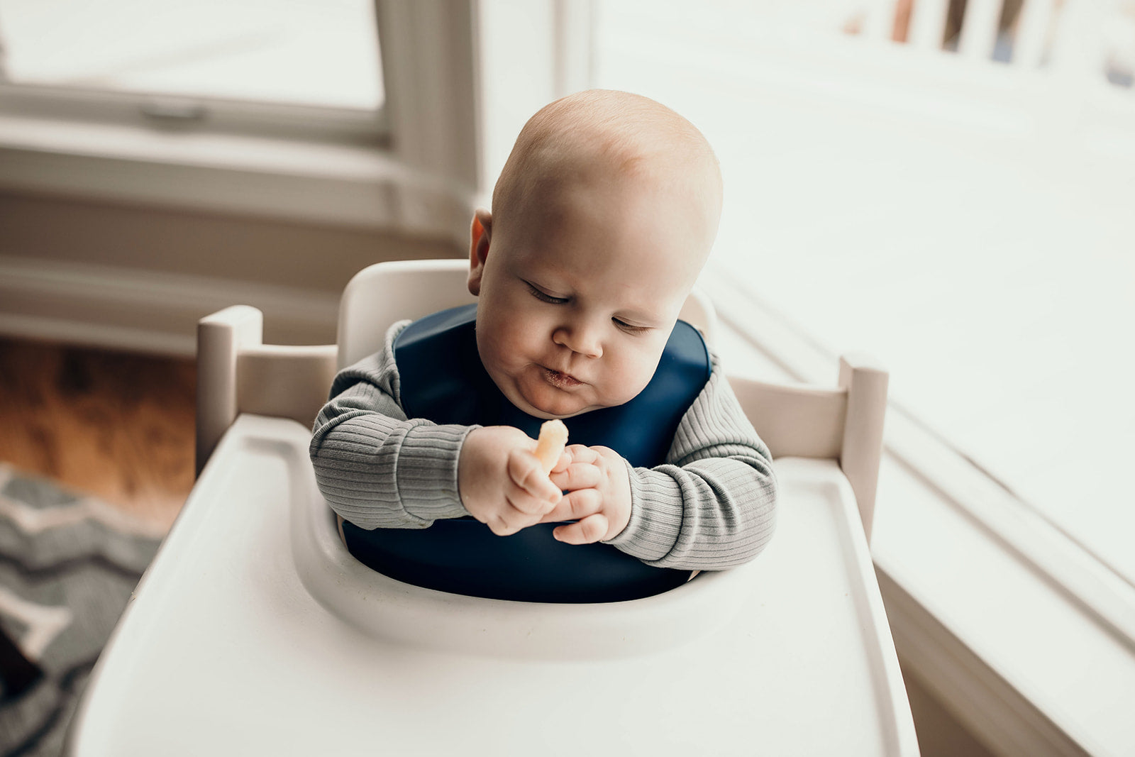 Sailor Blue Silicone Bib With Crumb Catcher