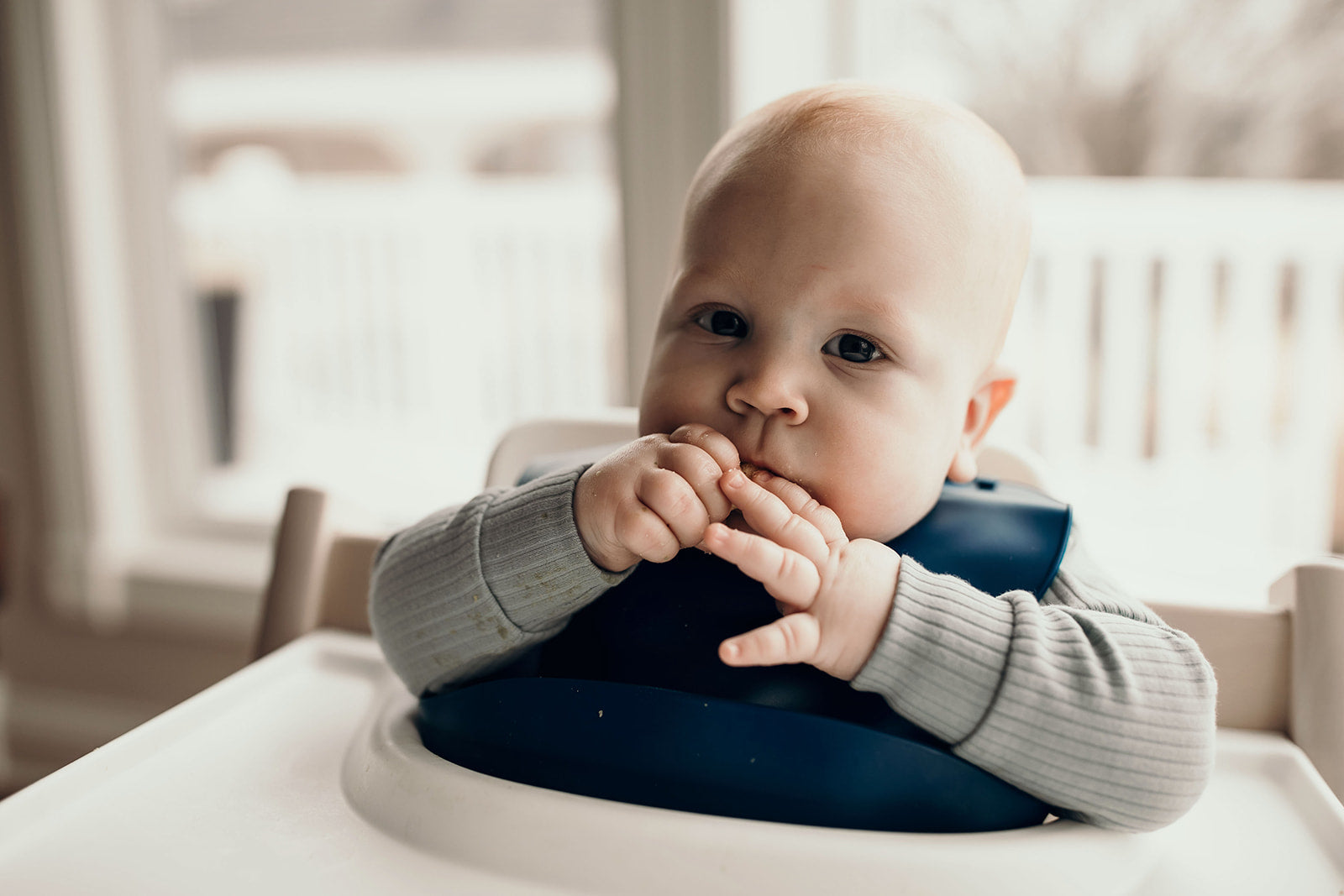 Sailor Blue Silicone Bib With Crumb Catcher