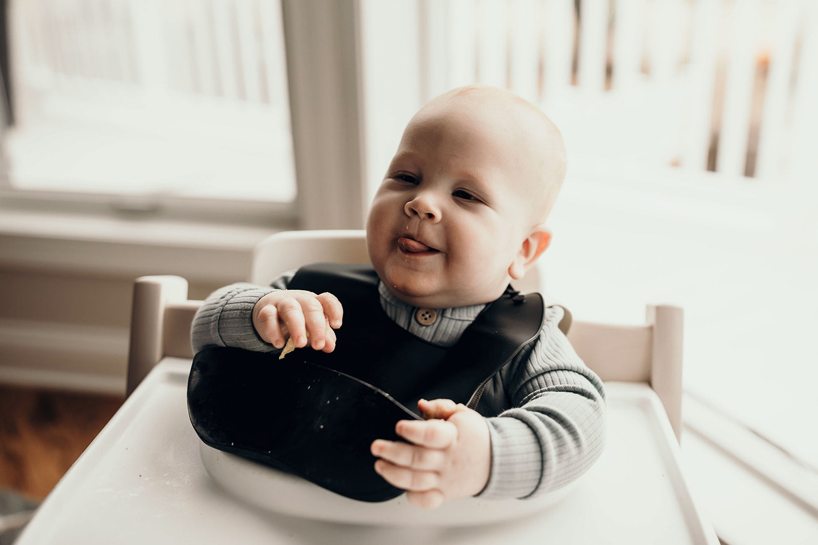 Sailor Blue Silicone Bib With Crumb Catcher