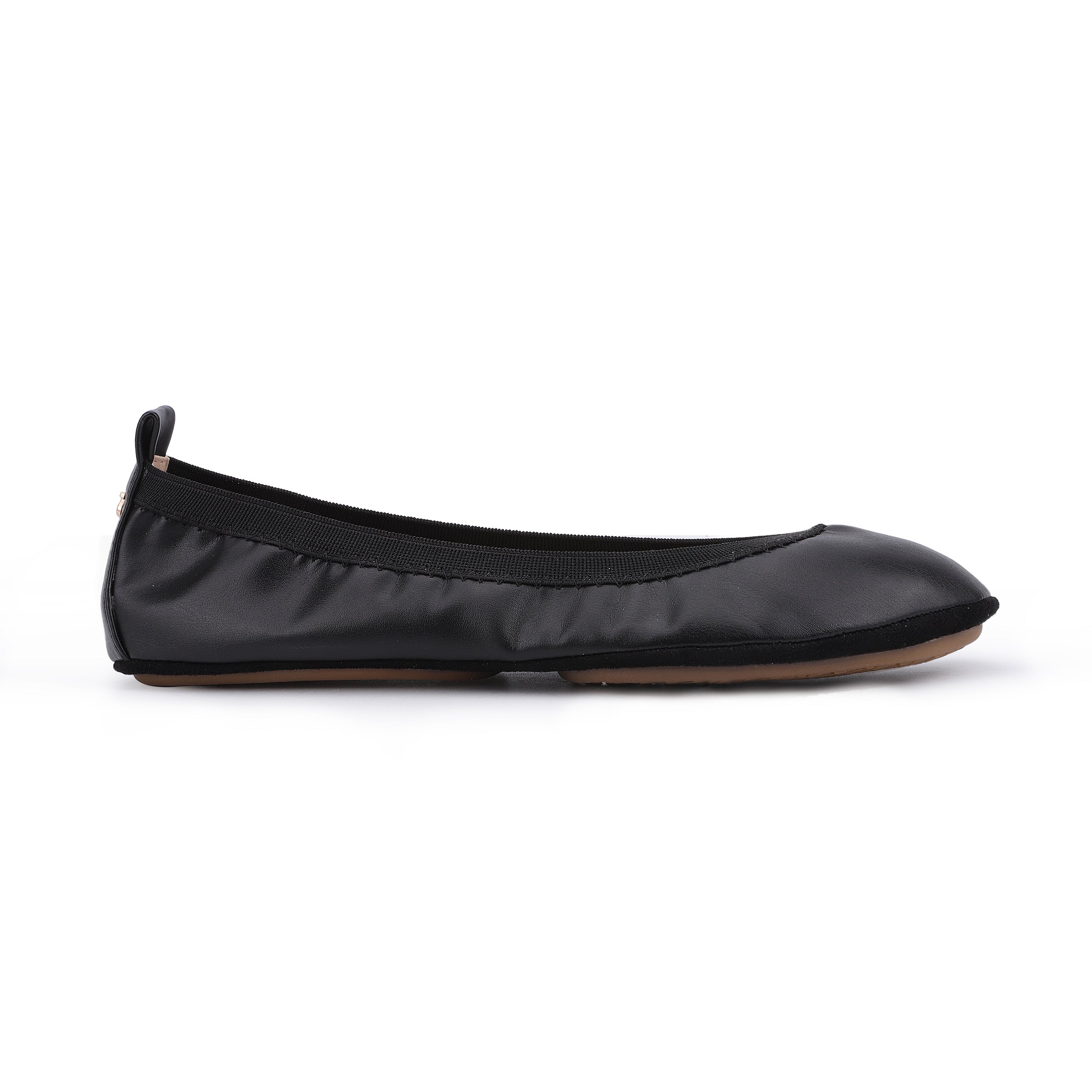 Samara Foldable Ballet Flat In Black Vegan