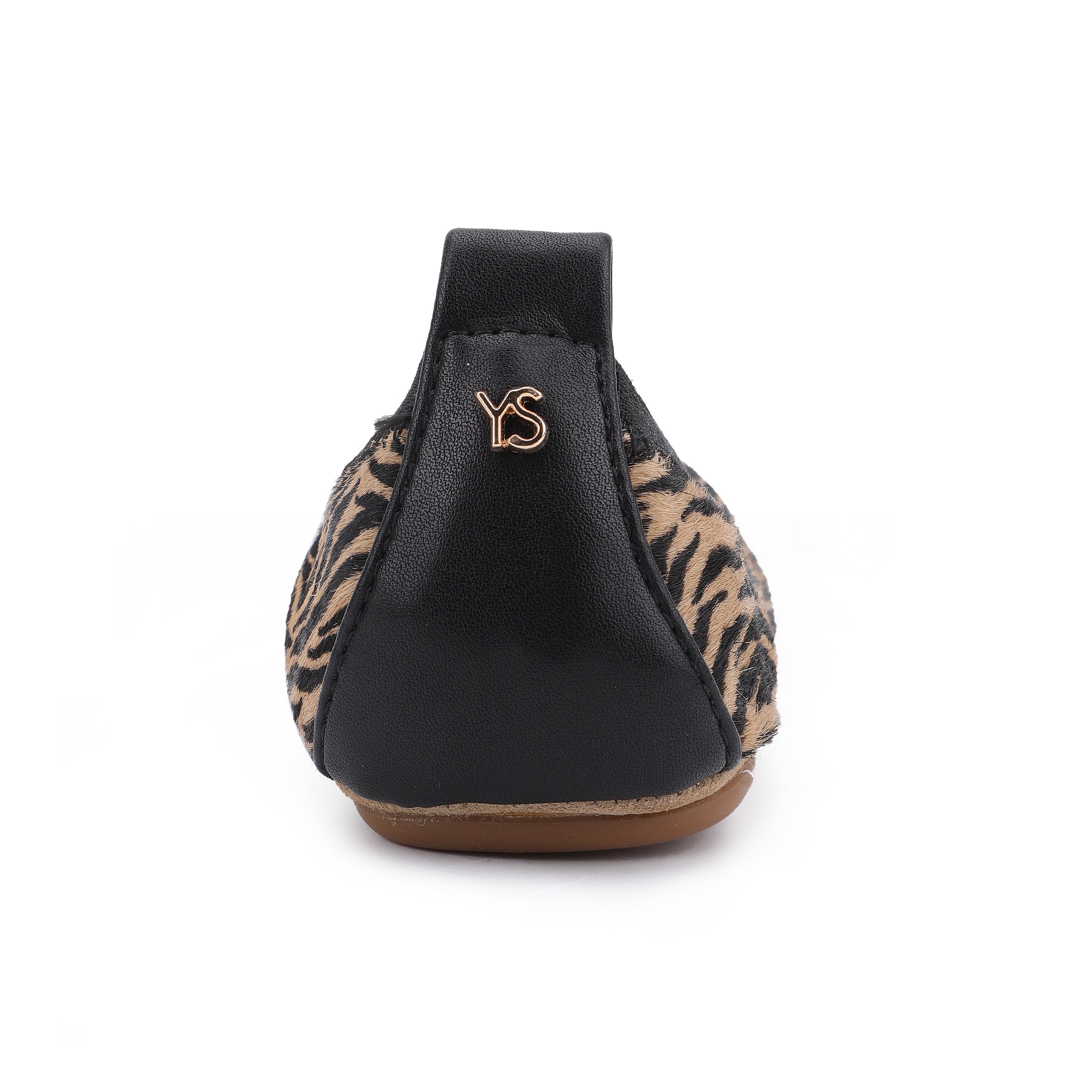 Samara Foldable Ballet Flat In Zebra Print Calf Hair