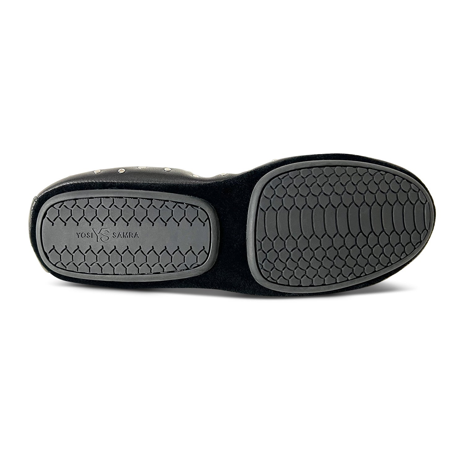 Samara Foldable Ballet Flat In Studded Black