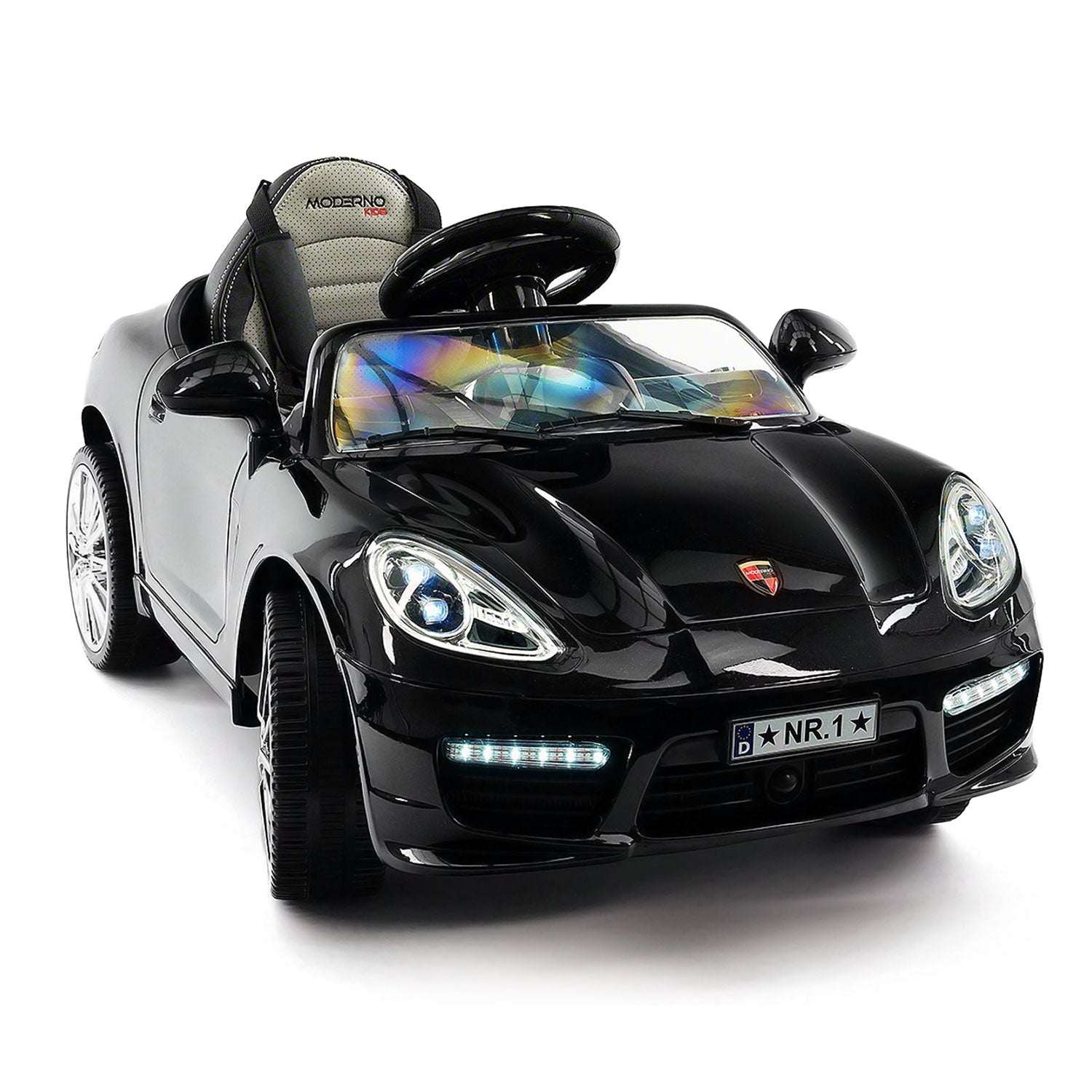 Kiddie Roadster 12v Kids Electric Ride-on Car With R/c Parental Remote | Black Metallic