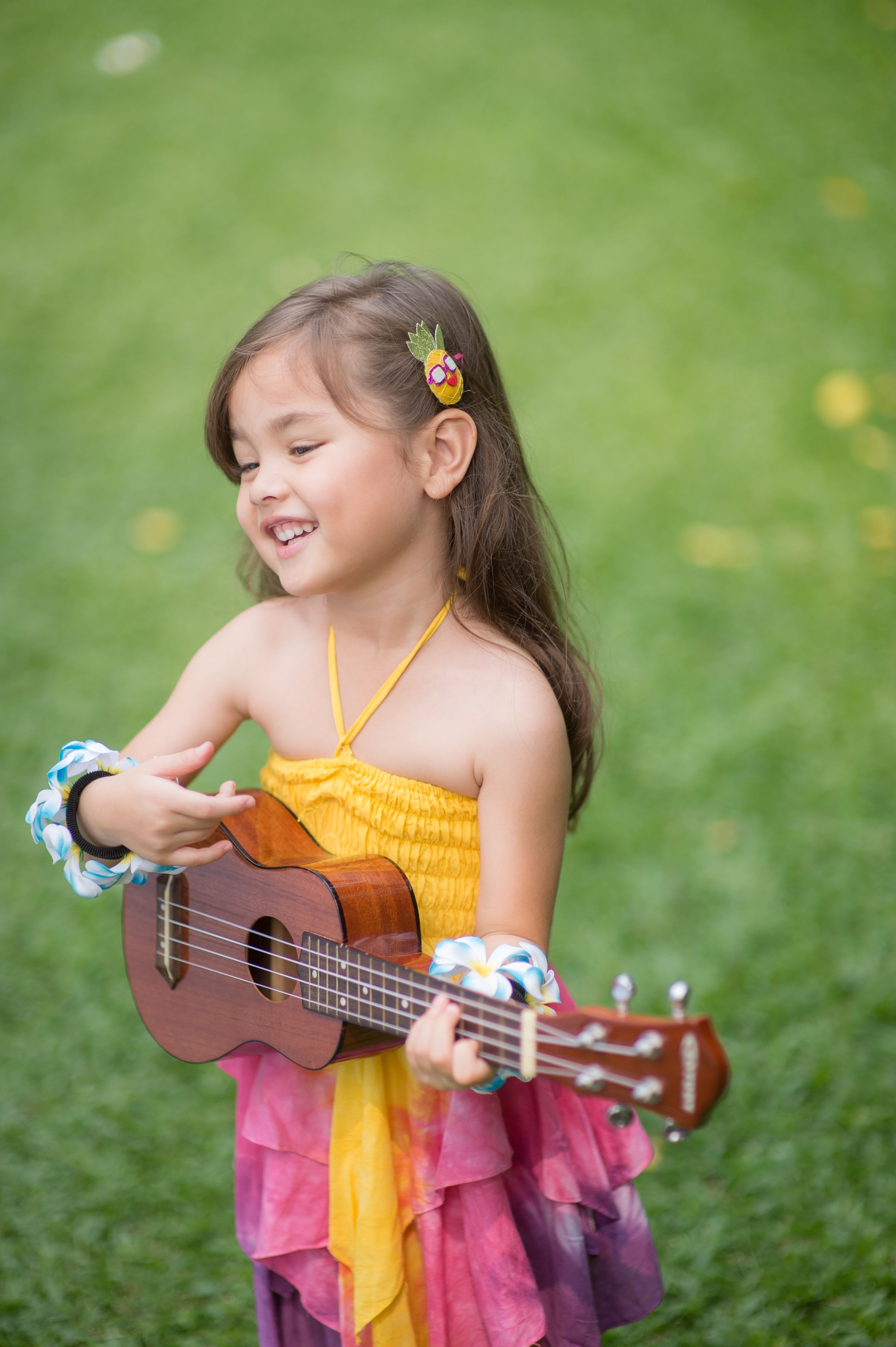 Hawaiian Flowers Hair Clips- Orange And Pink
