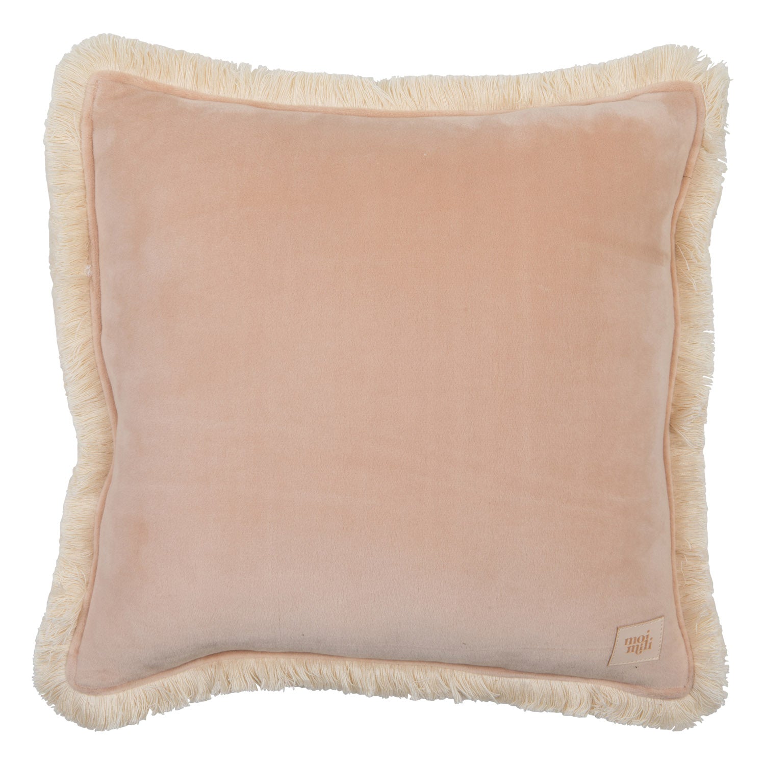 Soft Velvet "latte" Pillow With Fringe